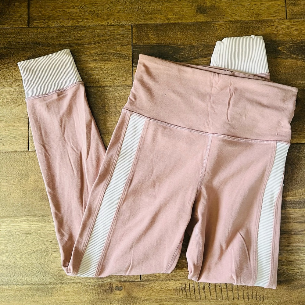 Athleta Blush Elation Rib Trim Legging